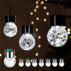 8Pack Solar Hanging Lights,Christmas Decoration Lights with Multi-Color Changing